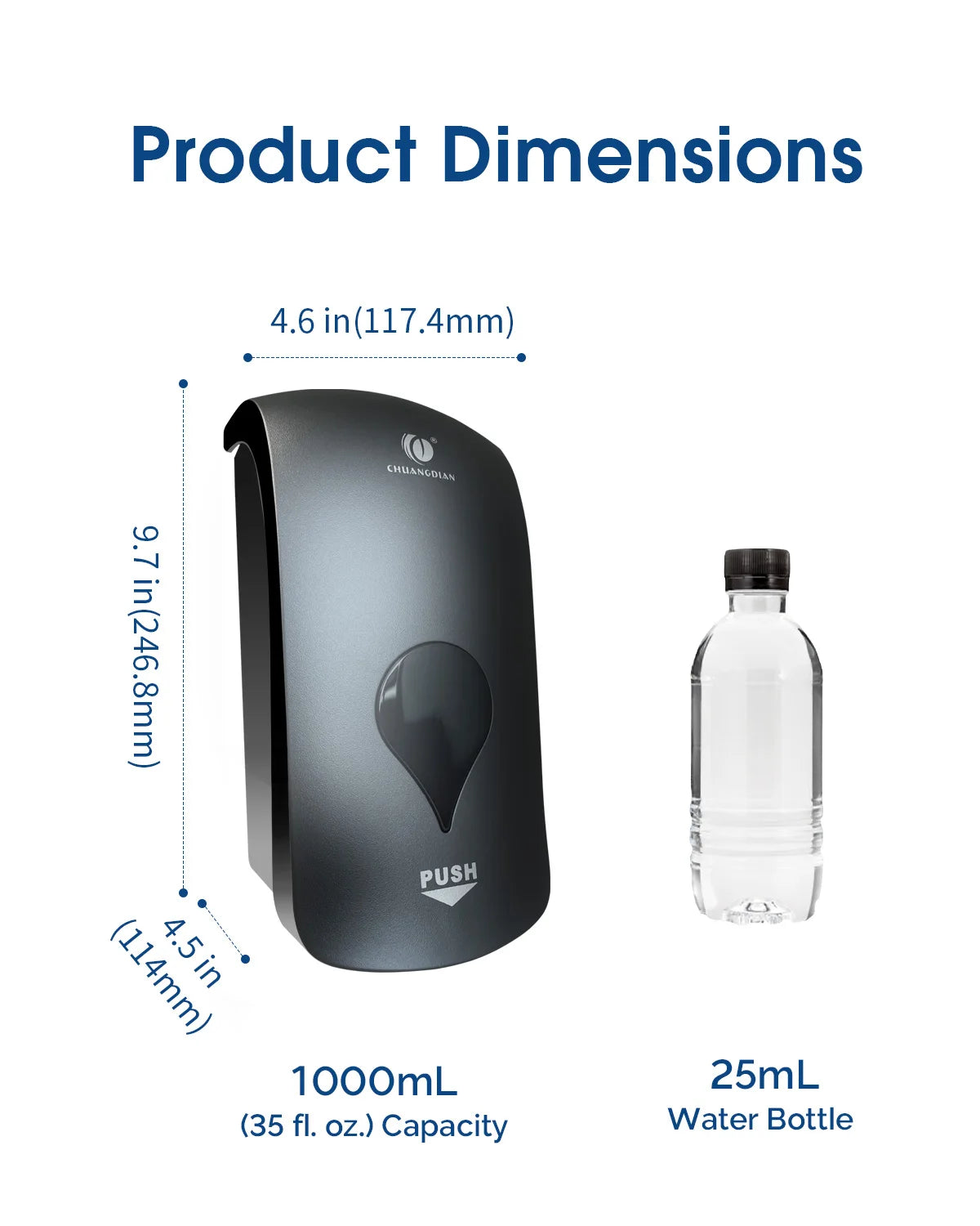 1000ML Foaming Hand Soap Dispenser Wall Mount Kitchen Bathroom Liquid