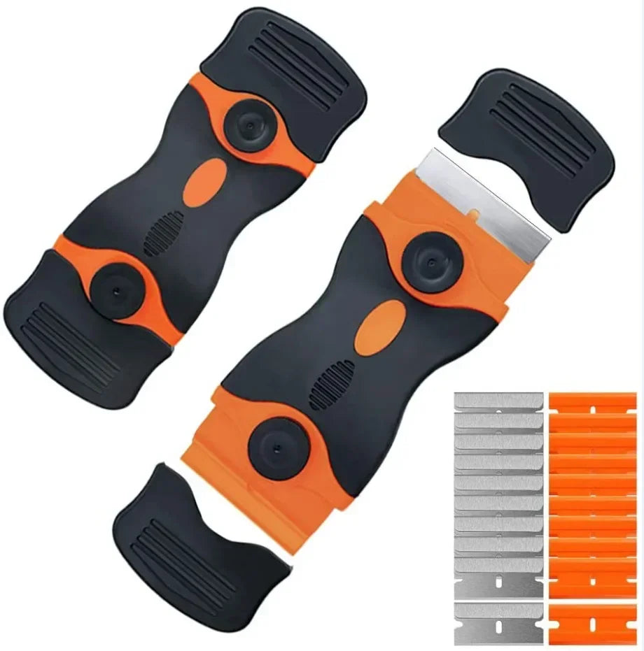 Plastic & Metal Razor Blade Scraper, Window Glass Cleaner, Vinyl Film