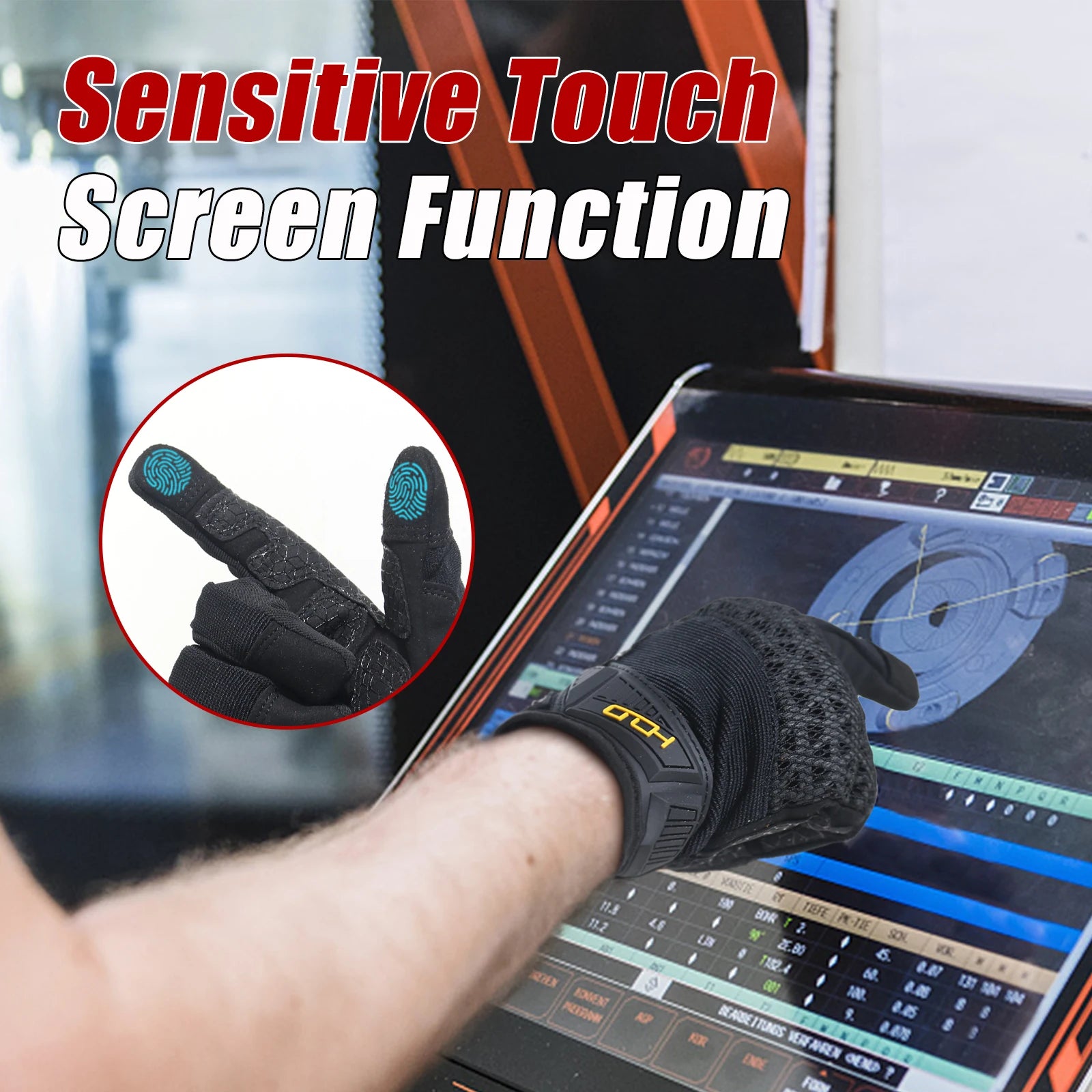 HANDLANDY Tactical Gloves, Flexible Grip Work Gloves for Men