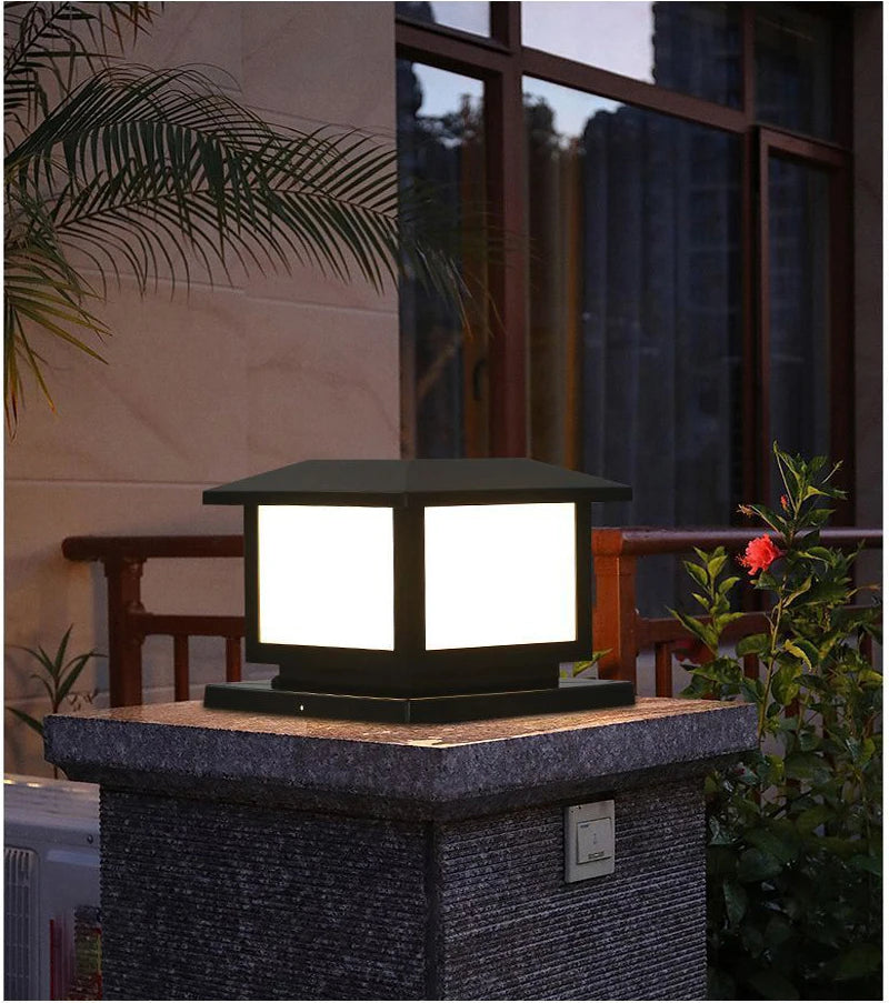 Timed LED Solar Outdoor Light Pillar Solar Lights Waterproof Thick