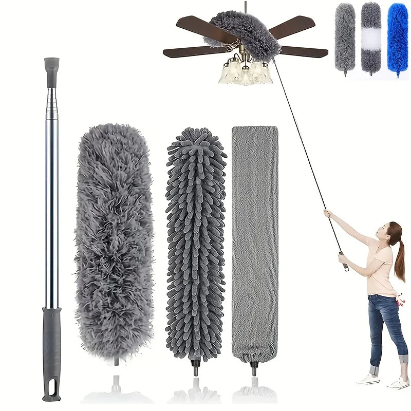 4-Pack Extendable Telescopic Feather Duster – High Ceiling & Fan