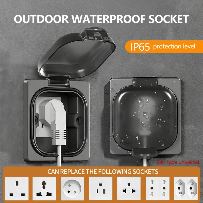 IP65 Waterproof Outdoor Socket, 16A High Power Wall Plate