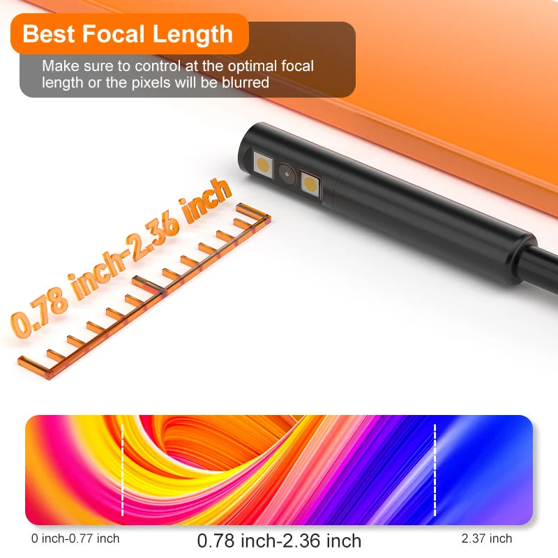 4.3'' Industrial Endoscope Camera 1080P HD 50m Rigid Cable Hand-held