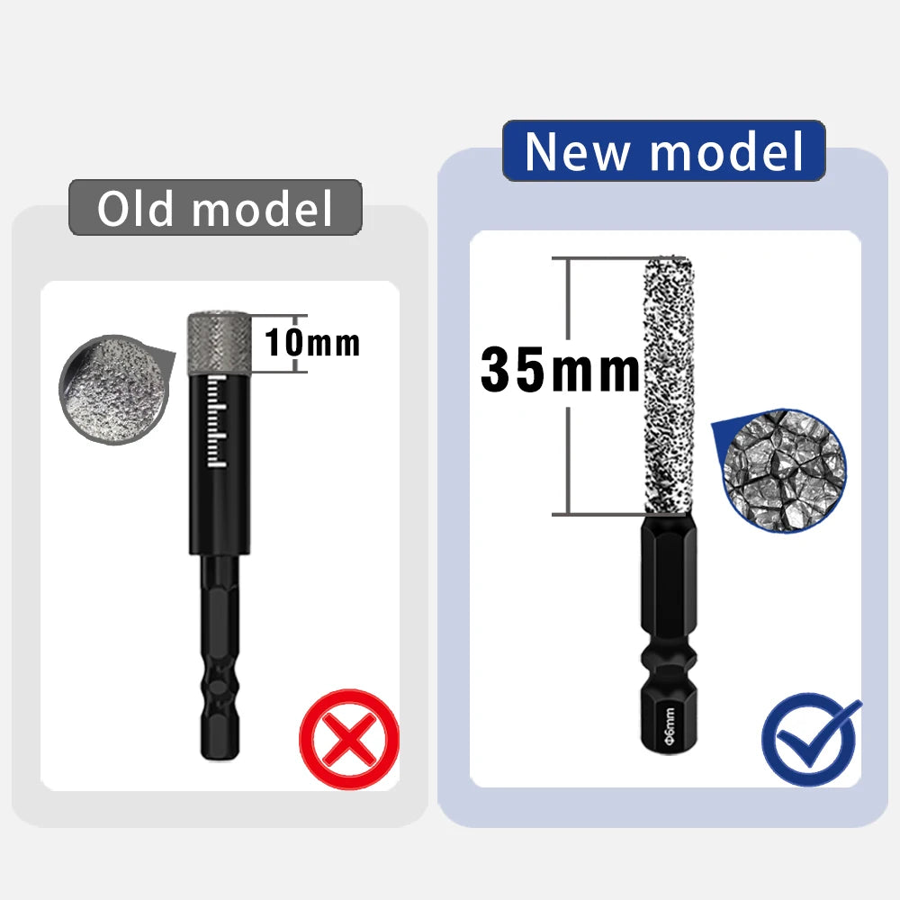 5pcs6-12mmHexagonal Shank Dry Ceramic Tile Diamond Drill Bit Marble