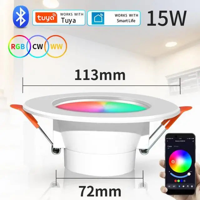 TUYA  LED Downlight Dimmable AC85-265V 10W 15W  Intelligent Graffiti