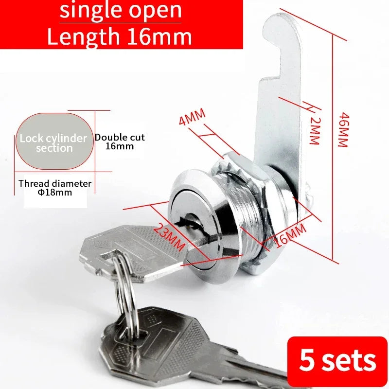5/20 Sets Security Cam Locks - Metal Alloy Cylinder Cabinet Locker