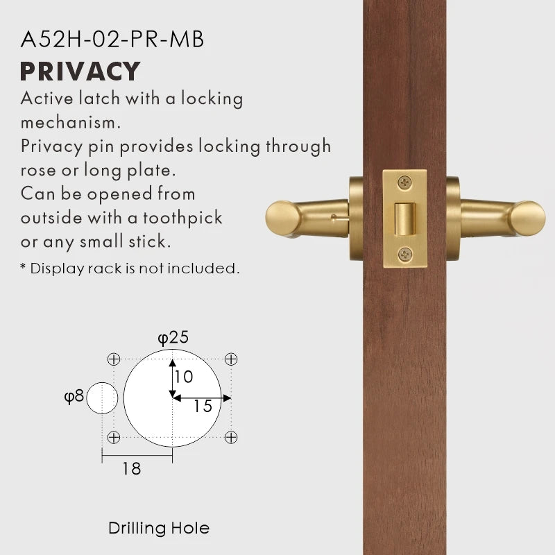 Nurlin Brass Cross Knurled Interior Door Handle Passage Privacy Set