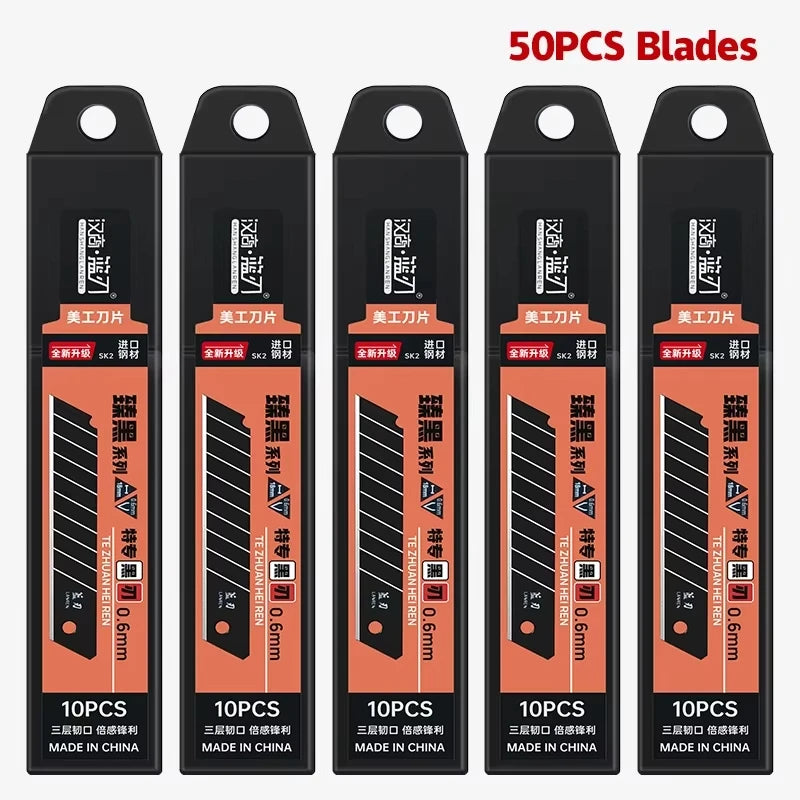 100/10PCS Carbon Steel Replace Utility Knife Blade 100mm*18mm Black