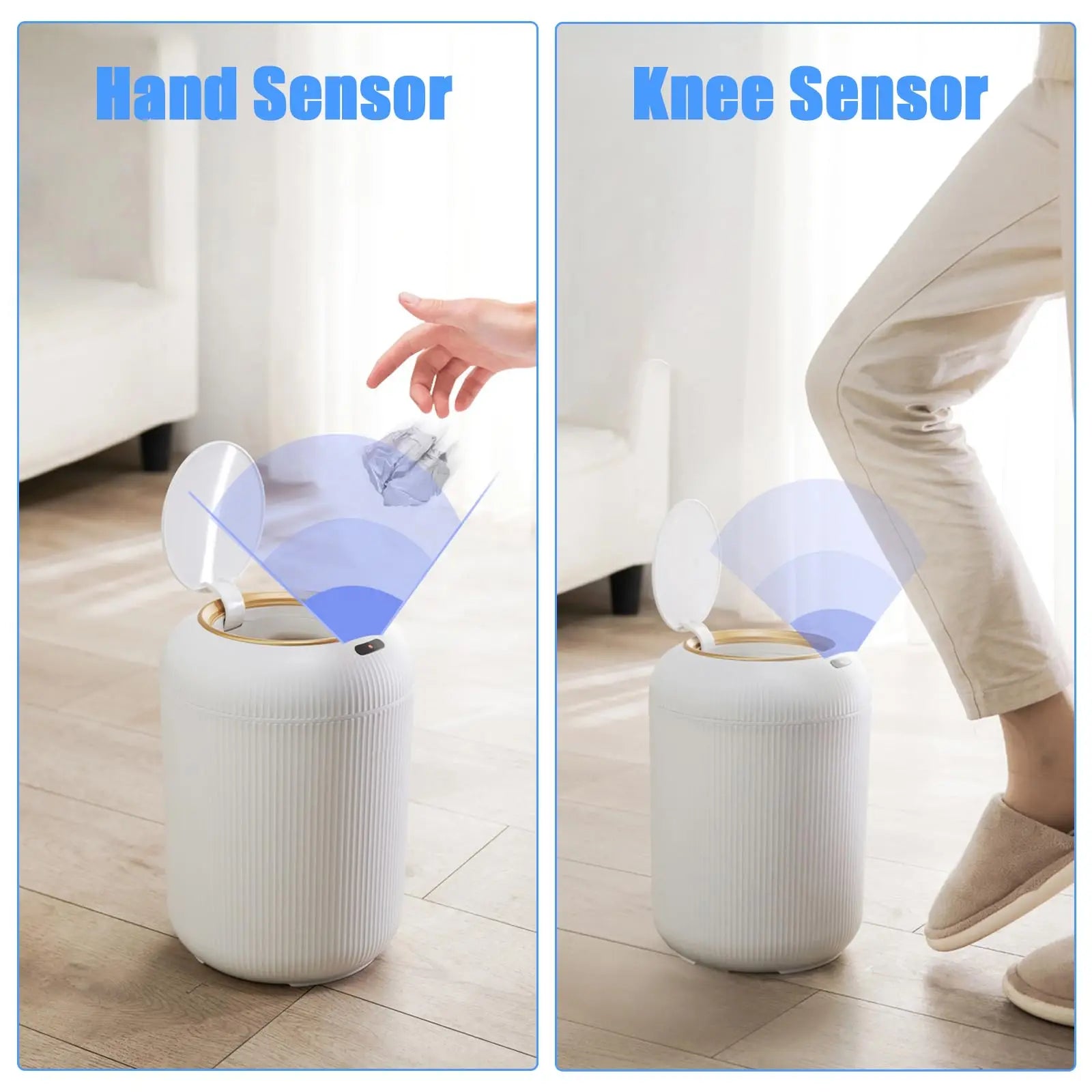 Automatic Trash Can with Lid, Small Plastic Smart Trash Can