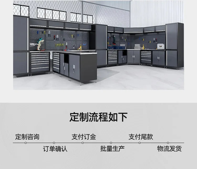 Industrial-Grade Heavy Tool Cabinet – Thickened Steel Factory Workshop