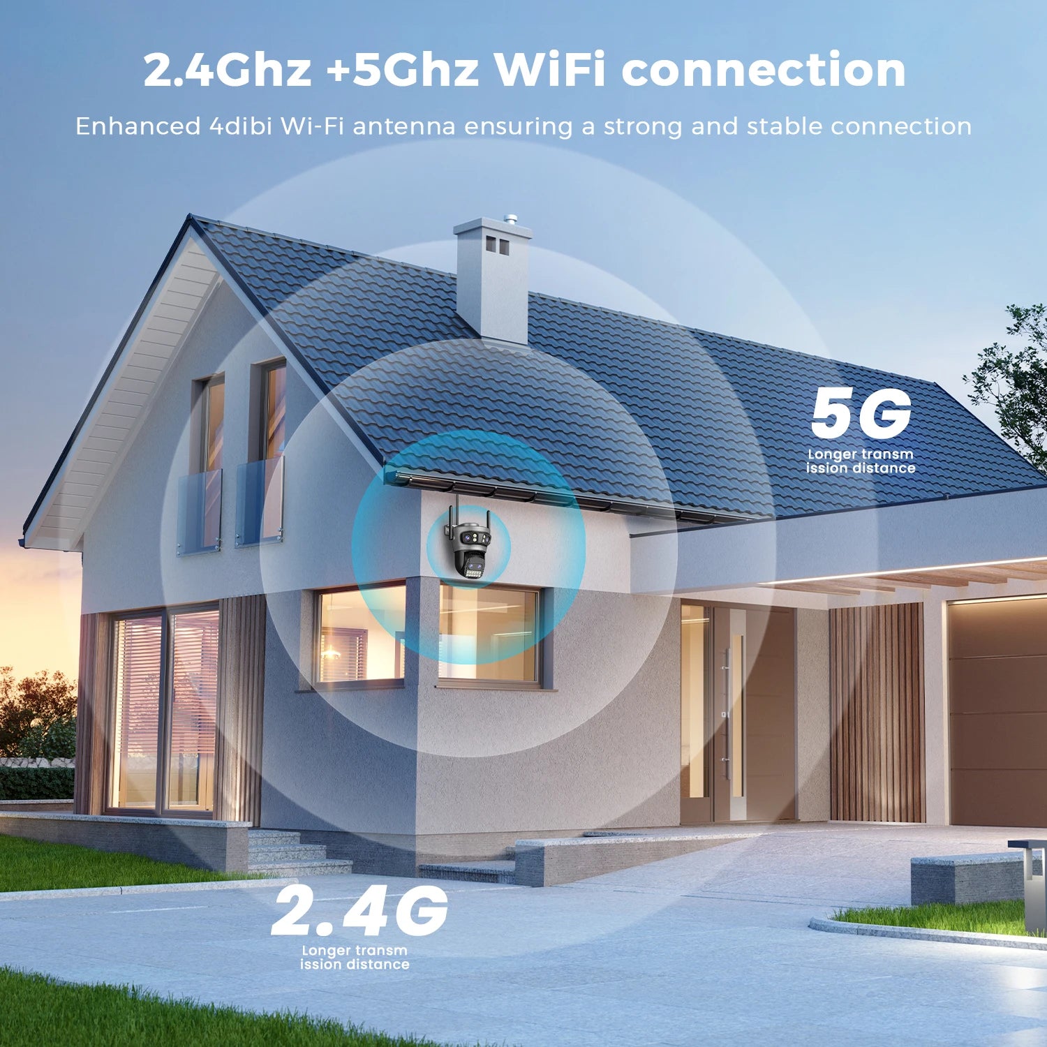 20MP Outdoors Wifi Camera 10K HD Three Lens Security 5G PTZ IP Camera