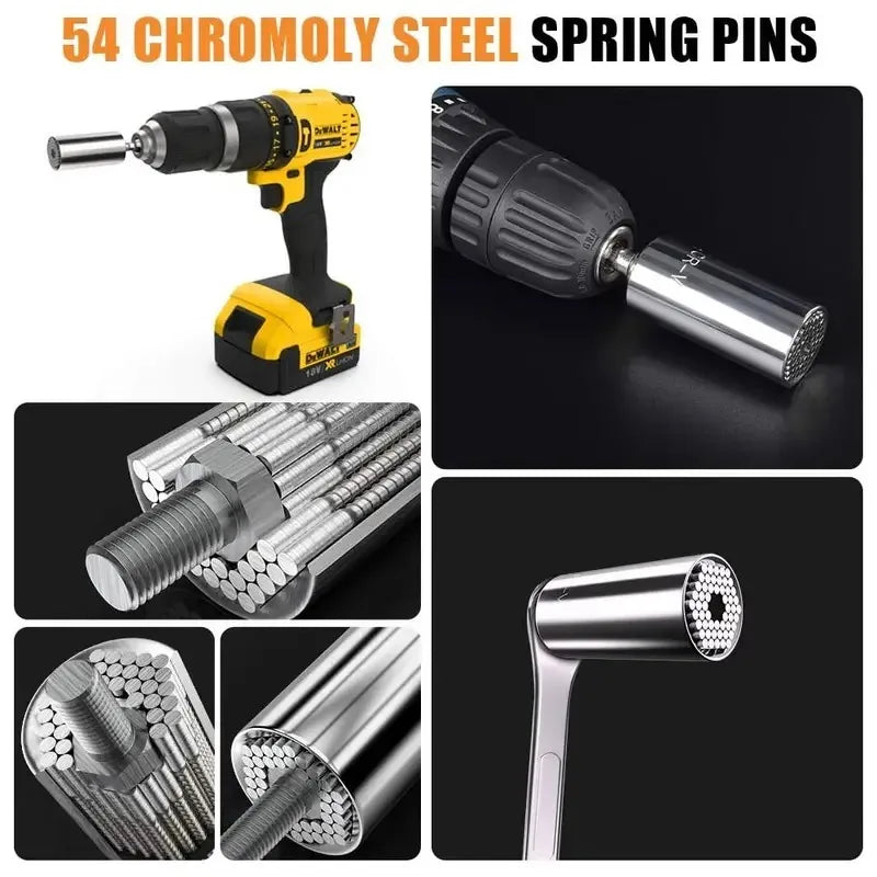 Universal Socket Wrench Head Set Sleeve Gadget 7-19mm Power Drill