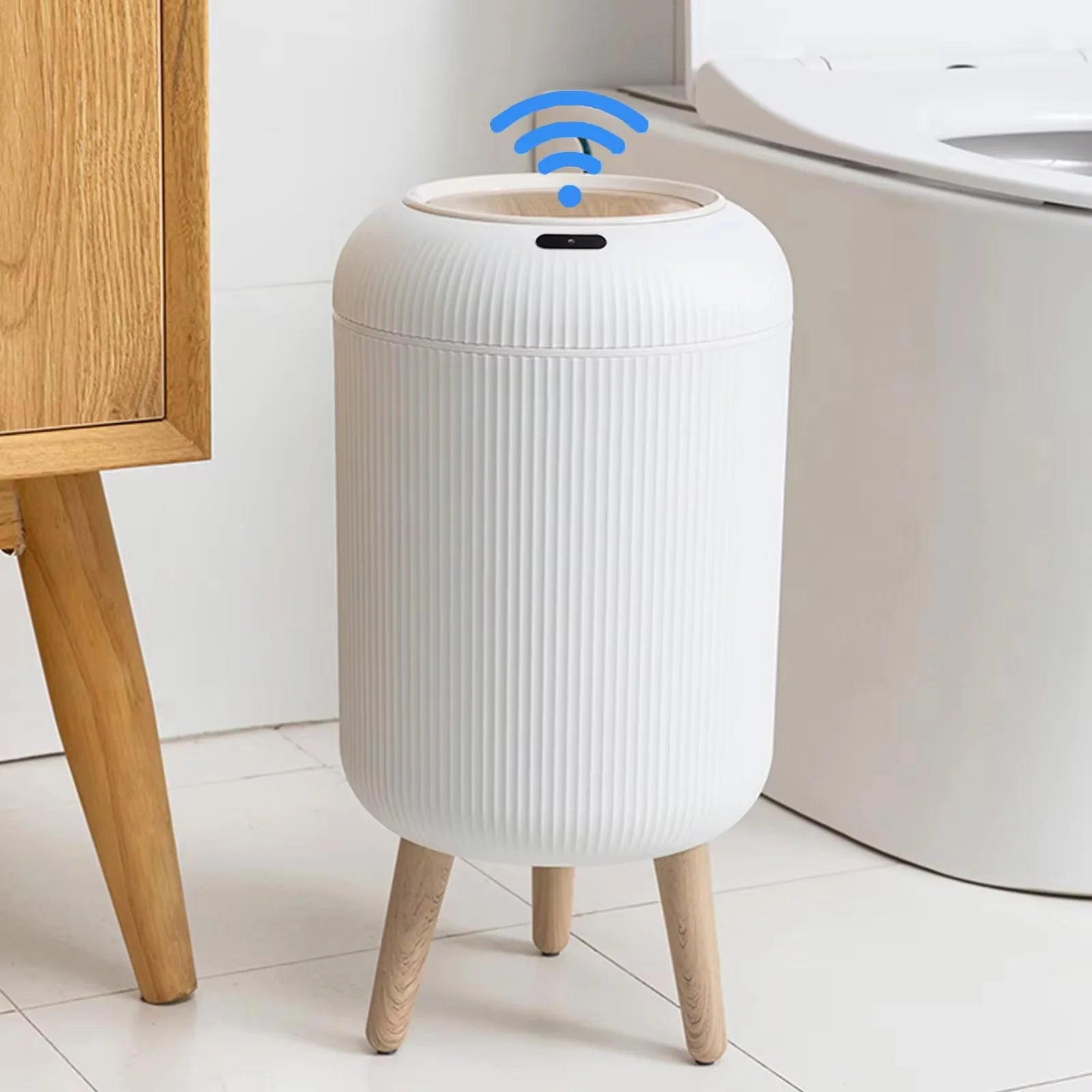 Automatic Trash Can with Lid, Small Plastic Smart Trash Can