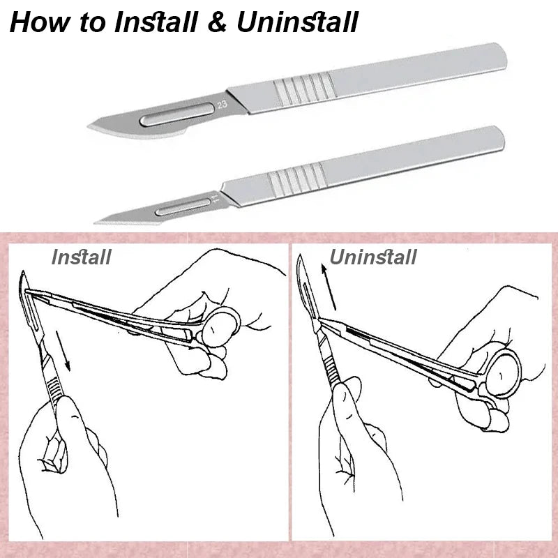 Stationery Knife Scalpel Blade 11 23 Surgical Handle Set Professional