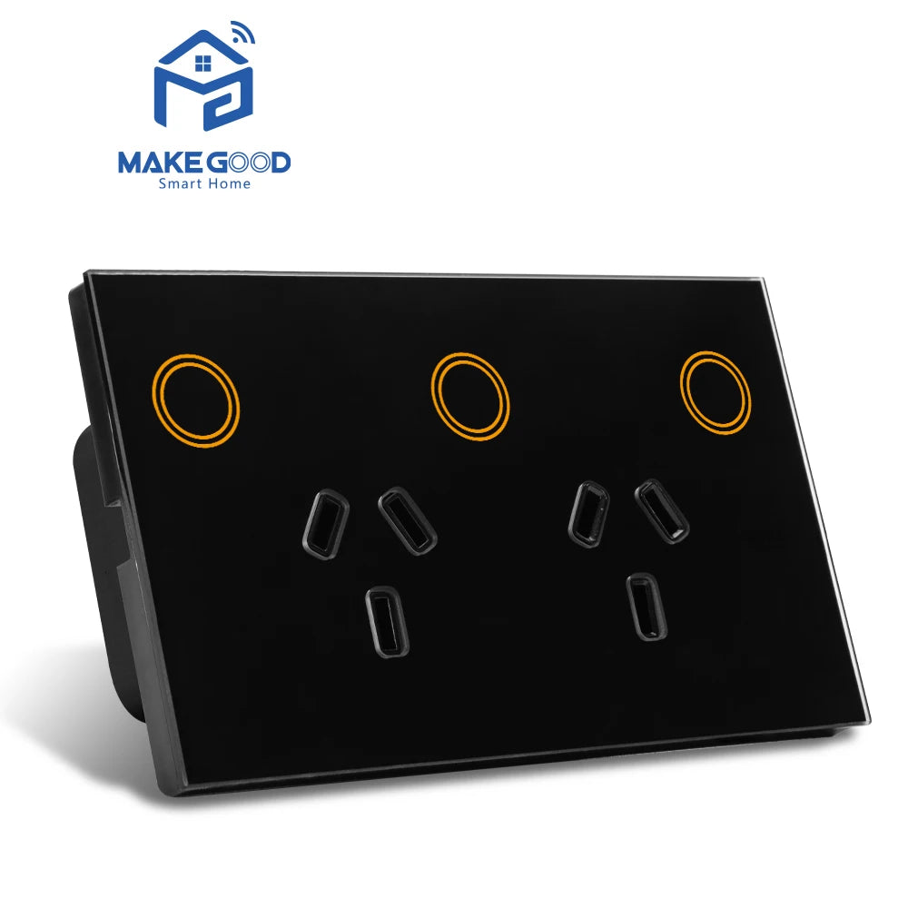 WIFI MakeGood AU Standard Wifi 2.4G 2400W Tempered Glass Panel Tuya
