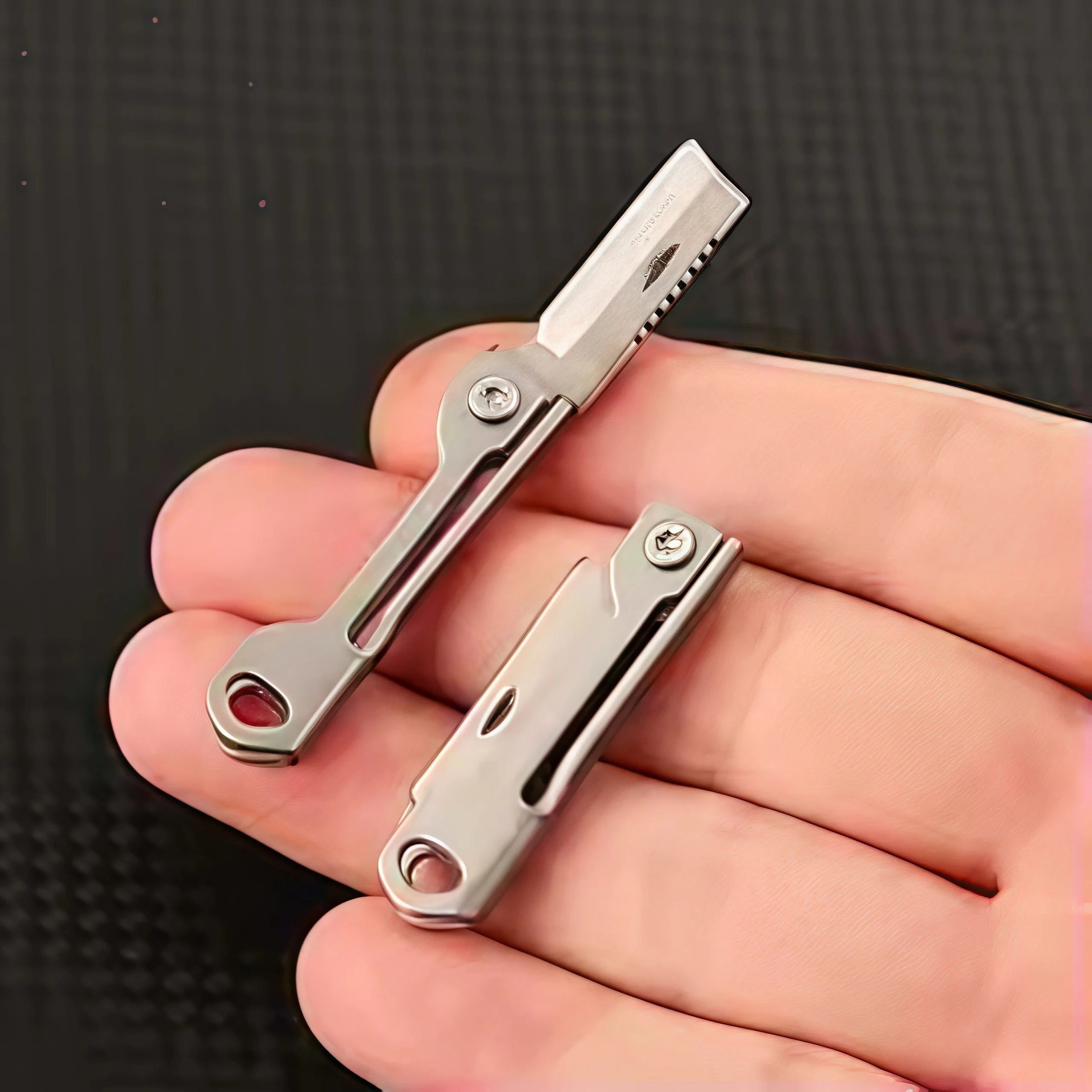 Stainless Steel Mini Folding Knife - Multi-Function Pocket Tool