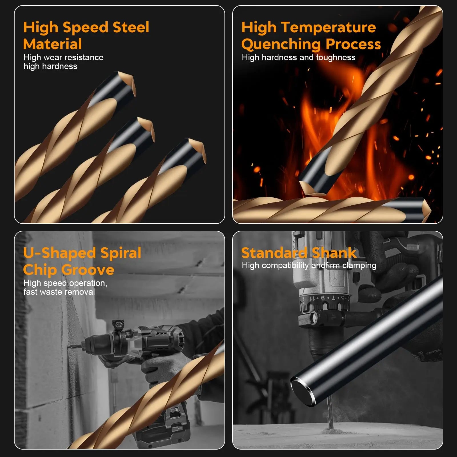 1/8” 50pcs Drywall Router Bits HSS Guide Point Drywall Cutting Drill