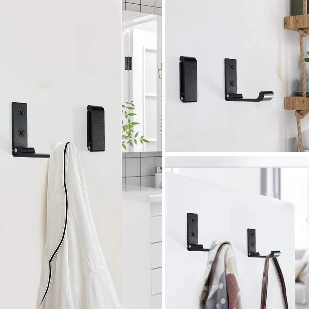 4Pcs Folding Coat Hooks Heavy Duty Aluminum Wall Mount Clothes Rack