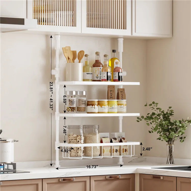 3-Tier Wall-Mounted Metal Seasoning Rack – Kitchen Countertop