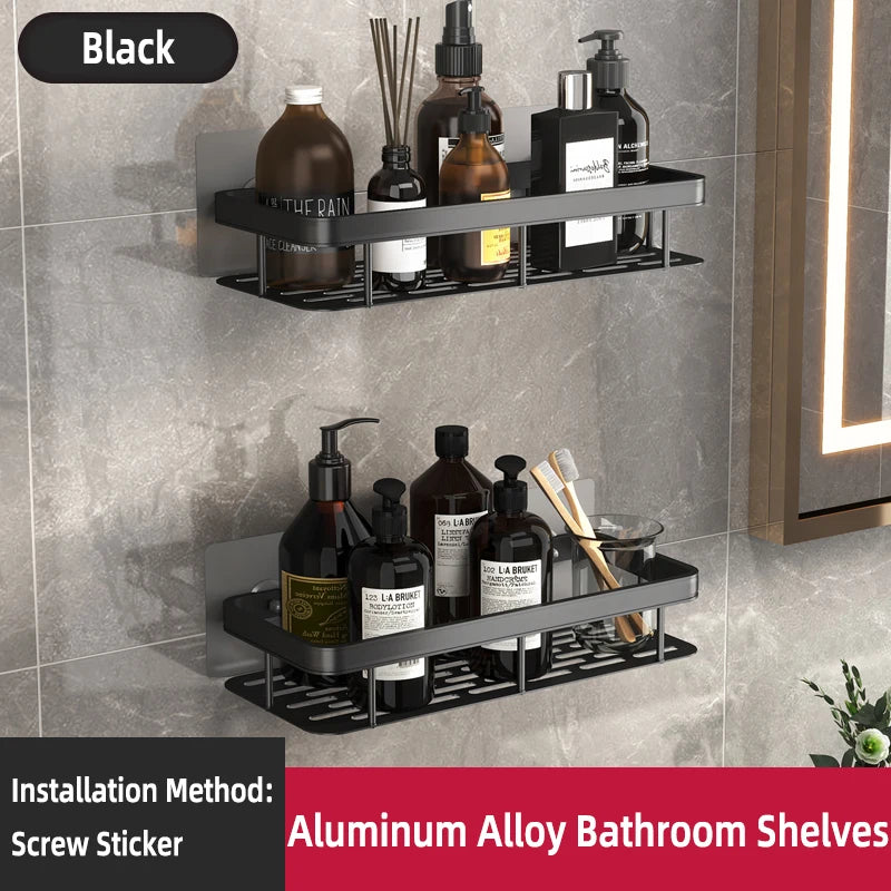 Bathroom No-Nail Shelf Shower Corner Shelf Aluminum Shampoo Shelf
