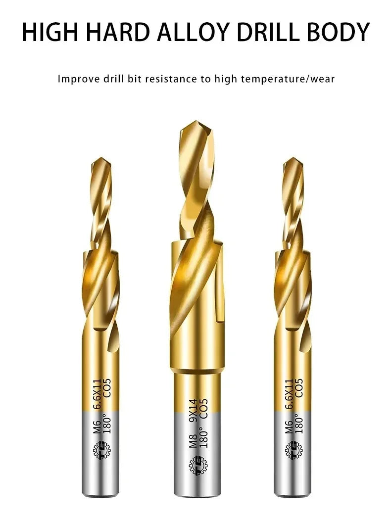TG HSS M35 Step Drill Bit for Aluminum Copper Iron Mold Wood Plastic