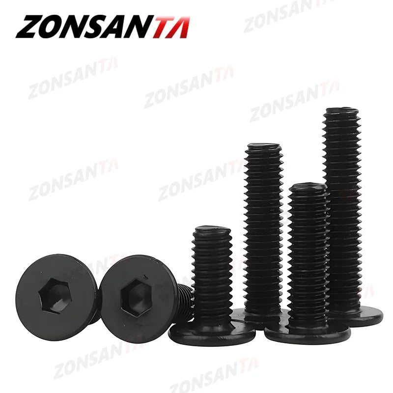 Black 304 Stainless Steel Allen Hexagon Ultrathin Head Bolt Hex