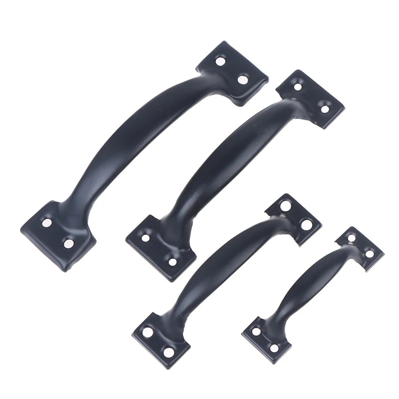 2Pcs Door Handle+8pcs Screws Iron Door Handle Gate Handle Pull For