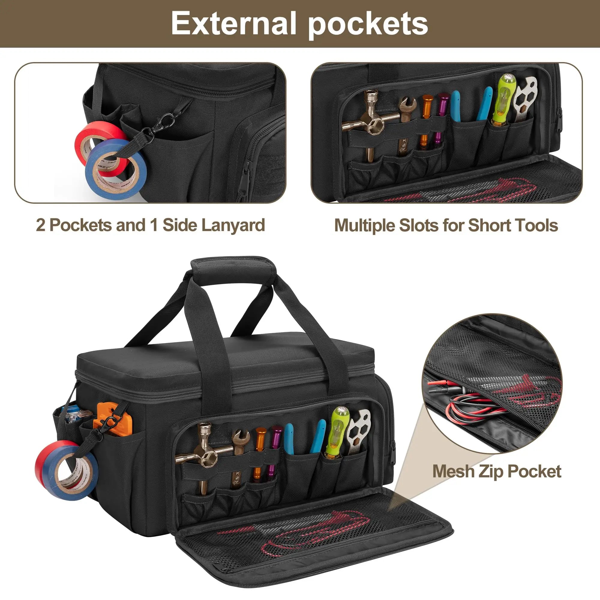 14inch Multifunctional Tool Bag Thickened Large Capacity Waterproofed