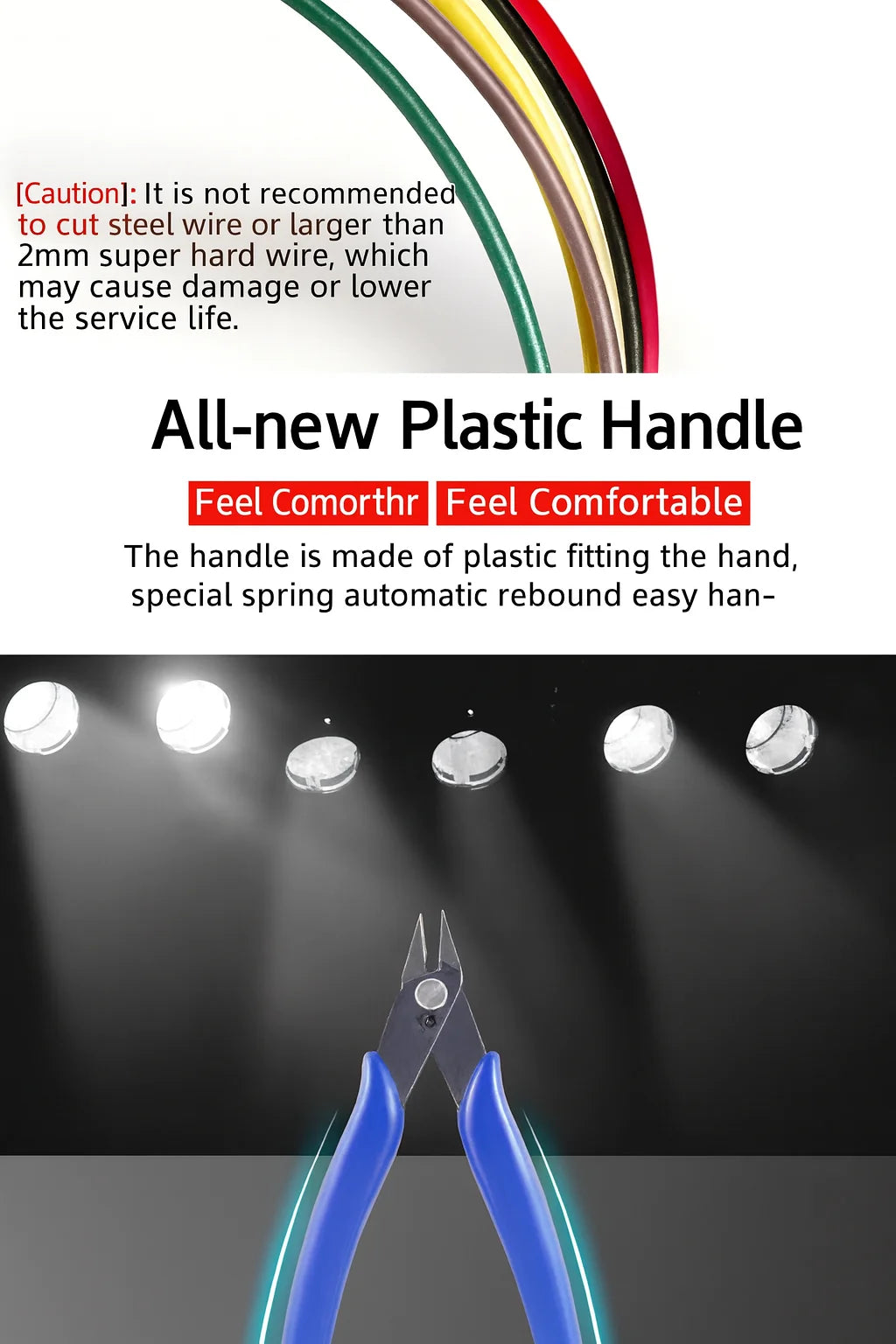 1PCS Wire Cutter Cutting Pliers, Precision Side Nippers for DIY