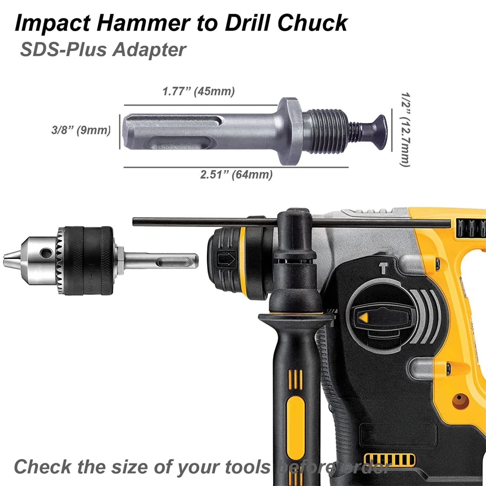 1.5-13mm Drill Chuck,1/2-20UNF Mount Impact Driver Bits Chuck