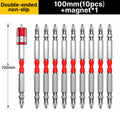 10PCS 65mm 100mm Double End PH2 Magnetic Screwdriver Bits Non-slip