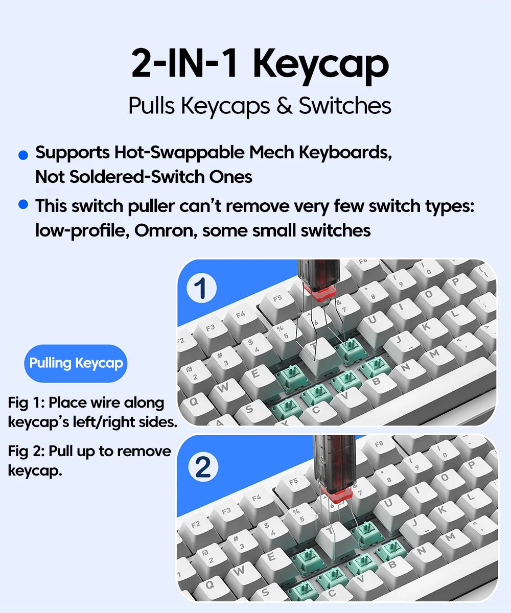 Elough 2 in 1 Keyboard Keycaps Switch Puller Opener Universal Keycap
