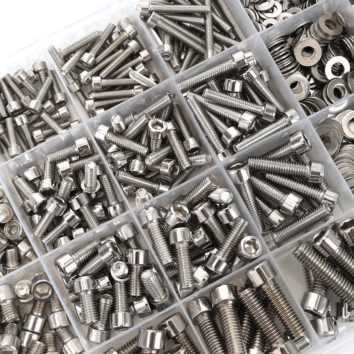600pcs Stainless Steel Hex Socket Head Nuts and Bolts Set - M3, M4