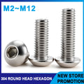 304 Stainless Steel Hex Screw ISO7380 Hexagon Socket Allen Bolts Me...