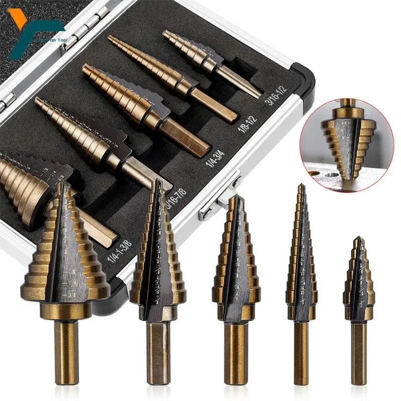 HSS 4241 Cobalt Multiple Hole 50 Sizes Step Drill Set Tools Aluminum