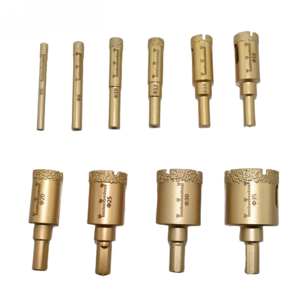 Diamond Brazed Core Dry Drill For Porcelain Tiles Marble Glass