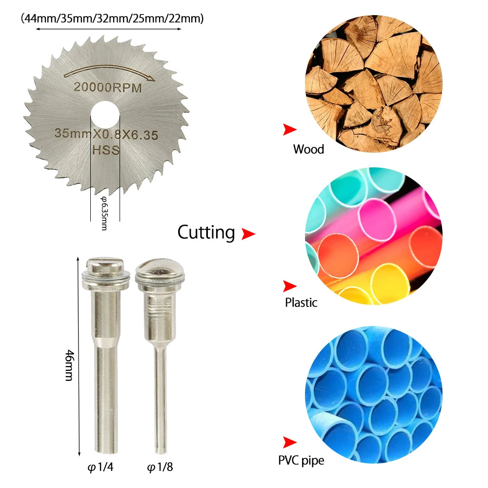 Mini Circular Saw Blade & Grinding Disc Set – 6 to 32 Pieces for Rotary Tools
