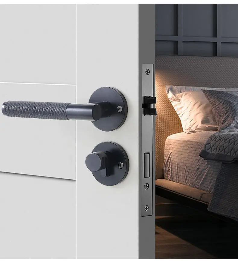 Silent Split Door Lock Privacy Door Handle Lever Bedroom Bathroom