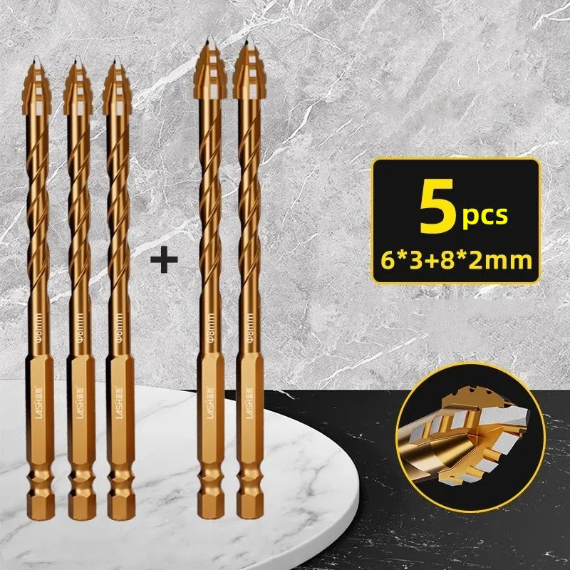 Four-Edge Sawtooth Tile & Concrete Drill Bit — Ultra-High Hardness
