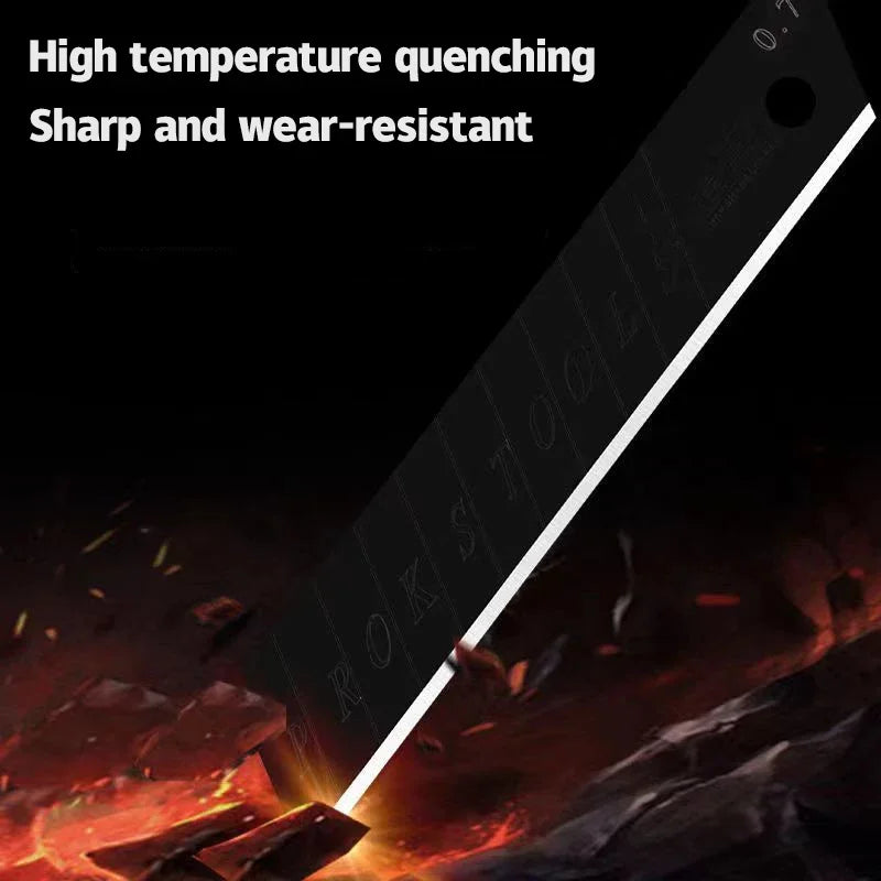 100/10PCS Carbon Steel Replace Utility Knife Blade 100mm*18mm Black