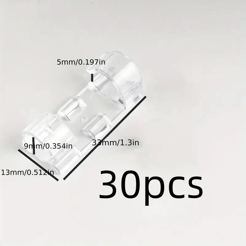 Clear Plastic Cable Clips - Transparent Wire Organizers for Wall &