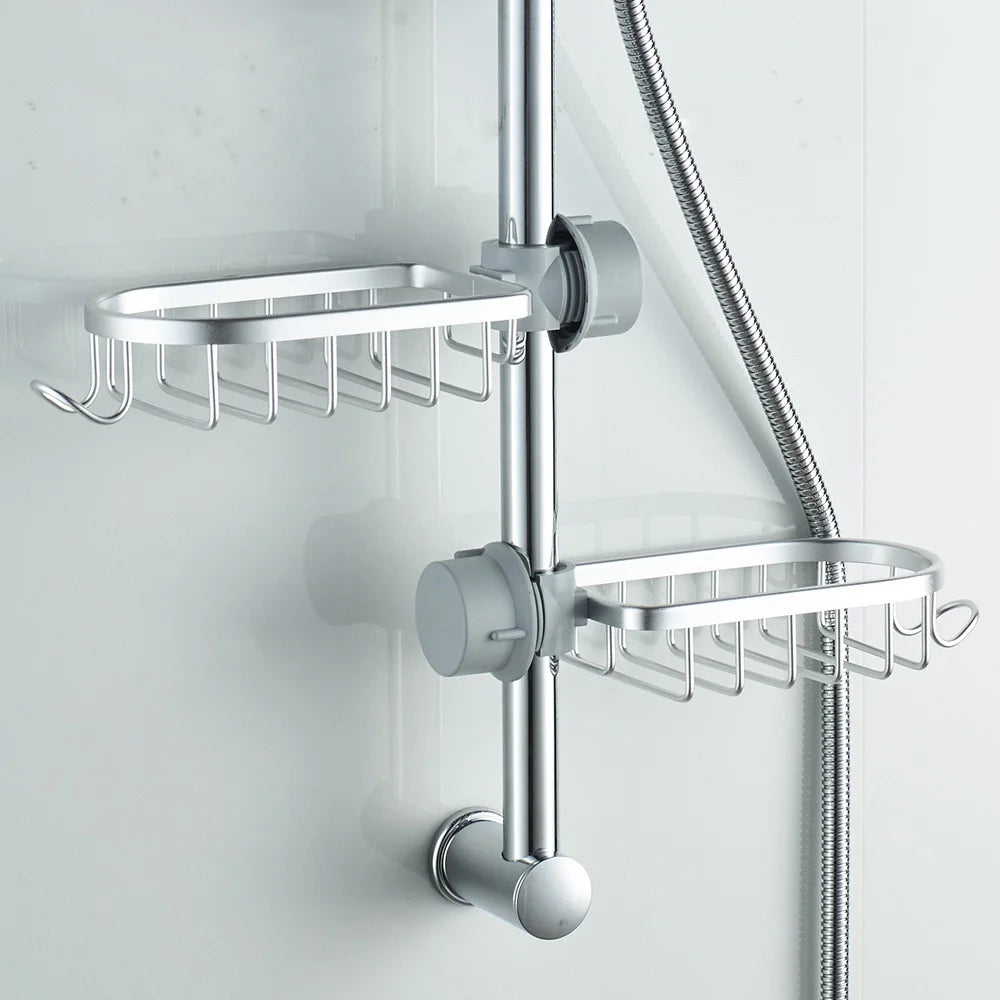 Bathroom Shower Rack Space Aluminum Bathroom Shower Rod Tray Faucet...