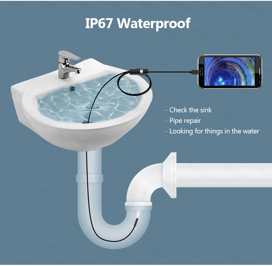 3 in 1 USB Endoscope for OTG Android Phone 7mm Borescope Inspection