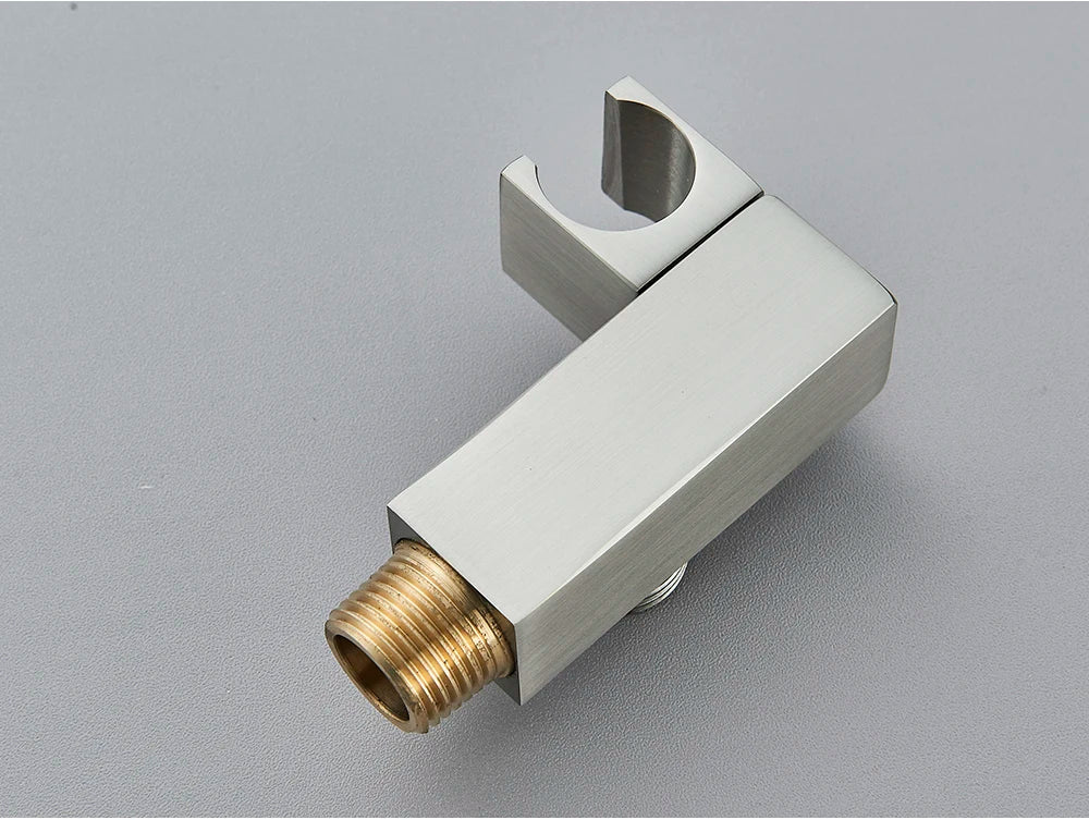 Poiqihy Chrome Shower Head Holder Handheld Shower Spray Bracket Wall