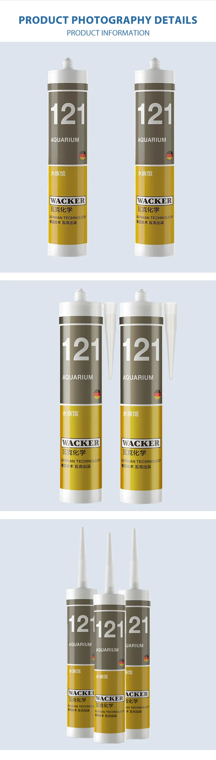 Wacker 121 Professional Aquarium Silicone Sealant High Curing Acetic