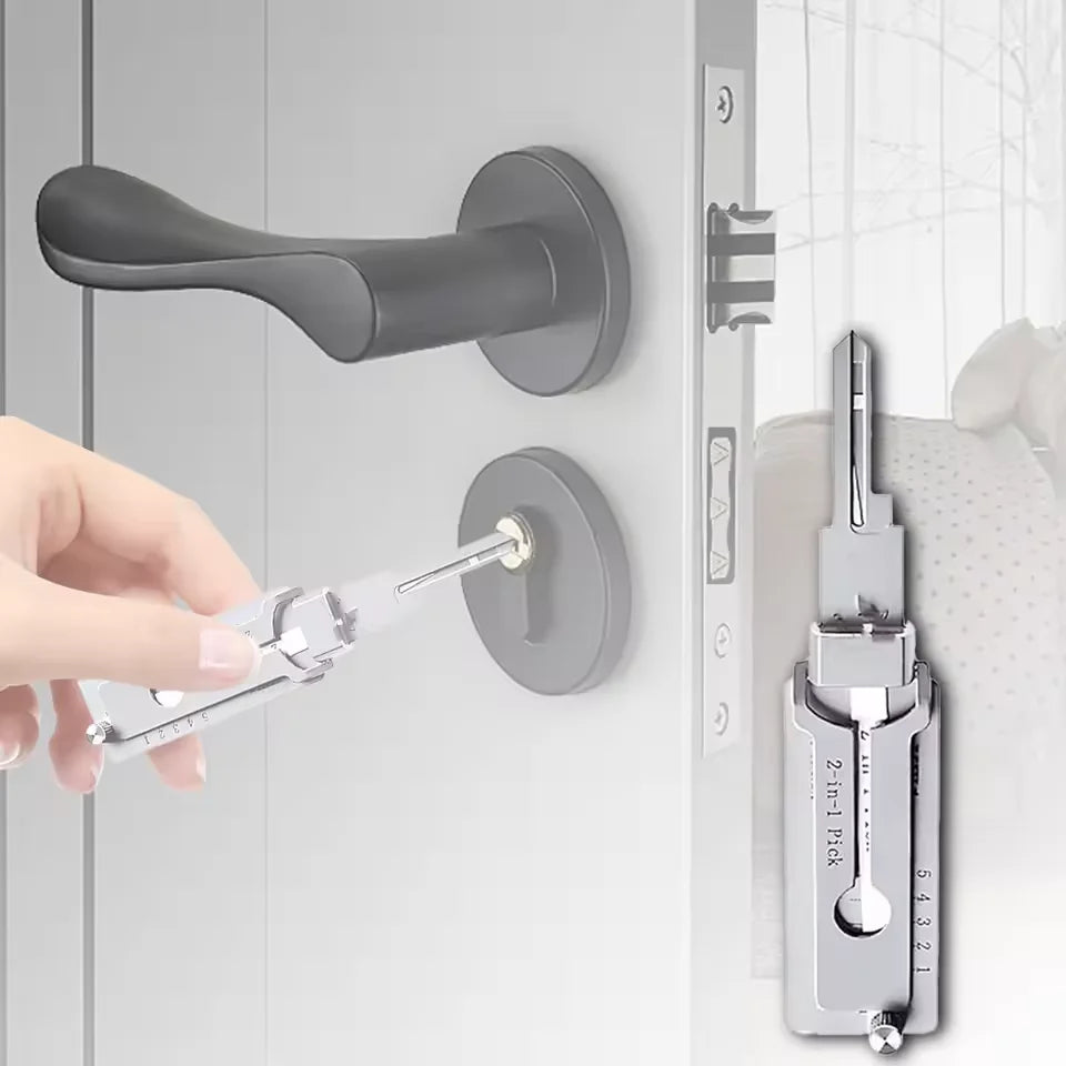 SS001 Stainless Steel Precision Tool 2 In 1 Key Decoder Hook