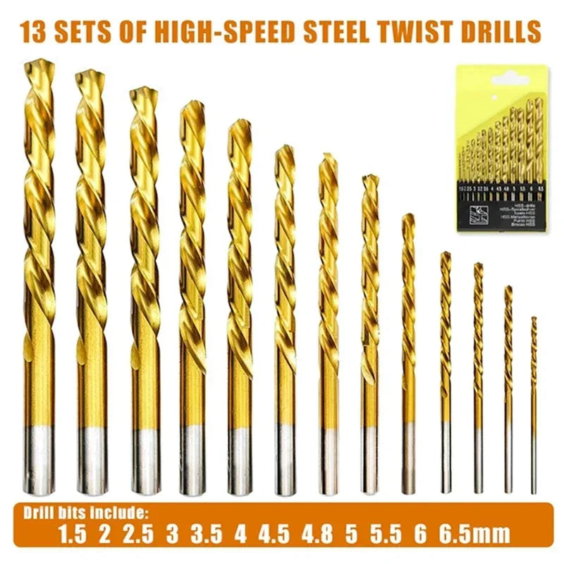 13pcs/set Drill Bit Set 3/16 to 1/2 Inch for Glass Metal Tile