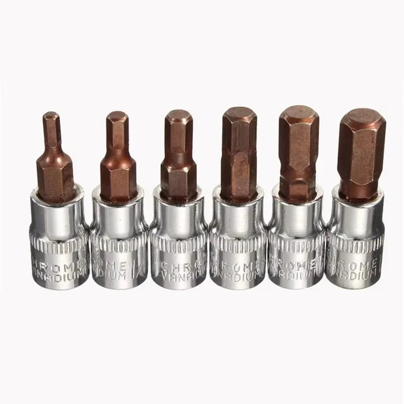 6Pcs 1/4 Inch Hex Screwdriver Bit Socket Set H3-H8 for Torque Spanner
