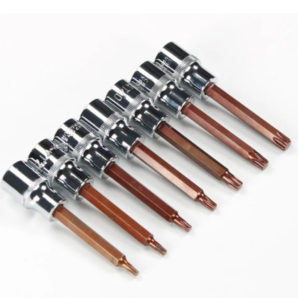 1/2 Long Torx Screwdriver Bits 100mm 1/2" Drive Bit Socket T10 T15