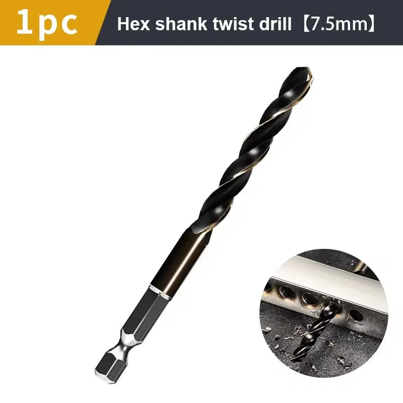 1.5-7.5mm Hex Shank Twist Drill Bit Wood Metal Hole Cutter Core